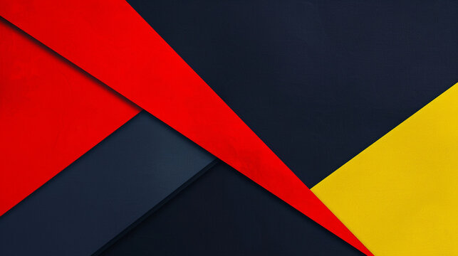 Dark navy blue, bright scarlet red, & light lemon yellow Suprematism art background
