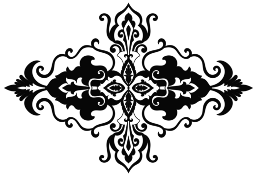 Carpet components. black stripes. rug Oriental ornament with floral motifs. Indian design element for henna tattoo, adult coloring book, greeting card, wedding invitation or spa beauty flyer.
