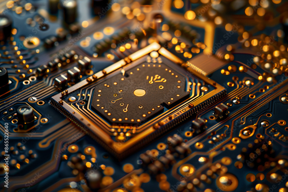 Poster quantum chip with intricate patterns