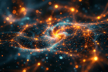 Obraz premium Quantum Entanglement with Artistic Effects