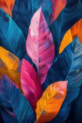 Naklejka premium Colorful Abstract Leaves Background