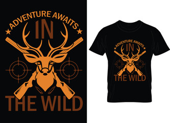 creative hunting t shirt design vector custom, modern template.