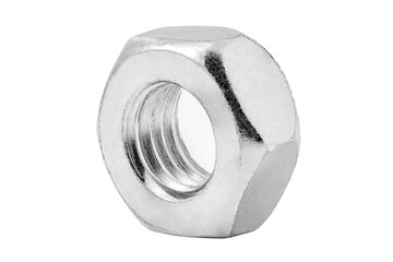 hexagon nut, isolated on white