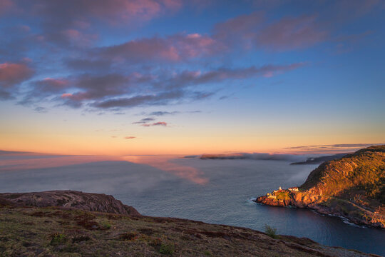 View of The Narrow and St John City from Signal Hill Newfoundland and Labrador Canada