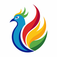 Awesome premium colorful peacock logo vector illustration