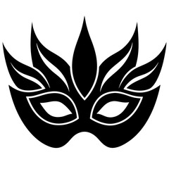 Masquerade mask silhouette on white background
