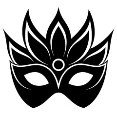 Masquerade mask silhouette on white background