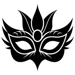 Obraz premium Masquerade mask silhouette on white background