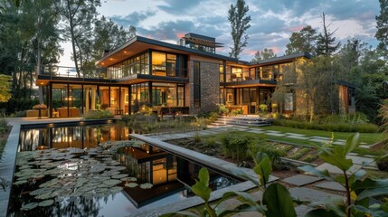 Obraz premium The home is powered by a battery backup solution 