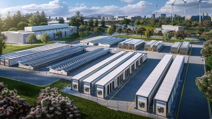Naklejka premium The largest battery energy storage system park in the world