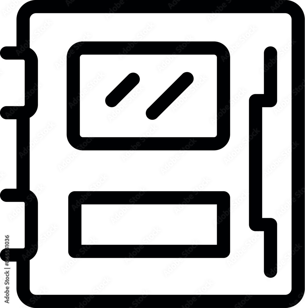 Poster simple notebook icon representing project planning and task management