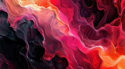 Obraz premium mesmerizing abstract background with black brown red crimson coral and pink gradient colors digital art