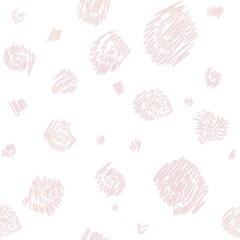 Seamless abstract textured pattern. Pink and white. Digital brush strokes background. Circles, dots, stains. Design for textile fabrics, wrapping paper, background, wallpaper, cover.