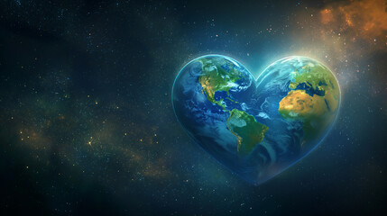 Fototapeta premium heart-shaped earth in space