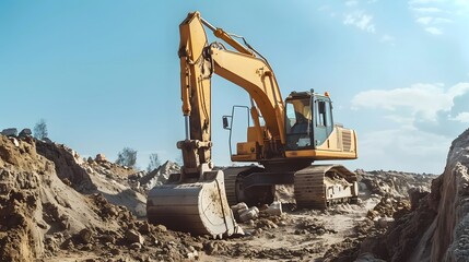 Obraz premium large excavator Working on site.