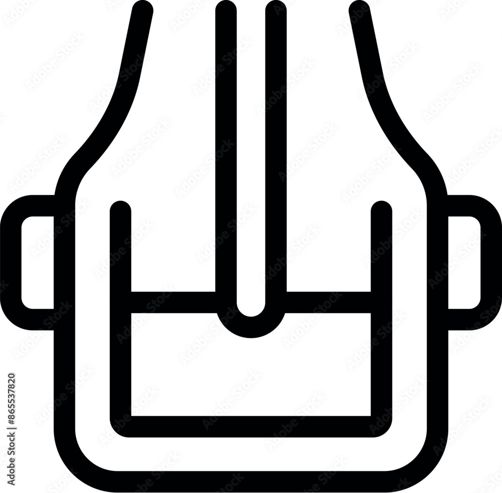 Poster simple bold outline icon representing a laboratory flask filled with liquid, often used for experime