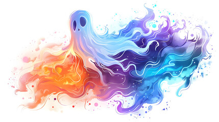 Fototapeta premium Bunter Halloweengeist, made by AI