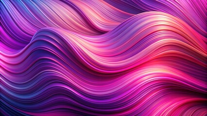 Obraz premium Abstract Purple and Pink Wavy Lines - Digital 3D Rendered Graphic Design