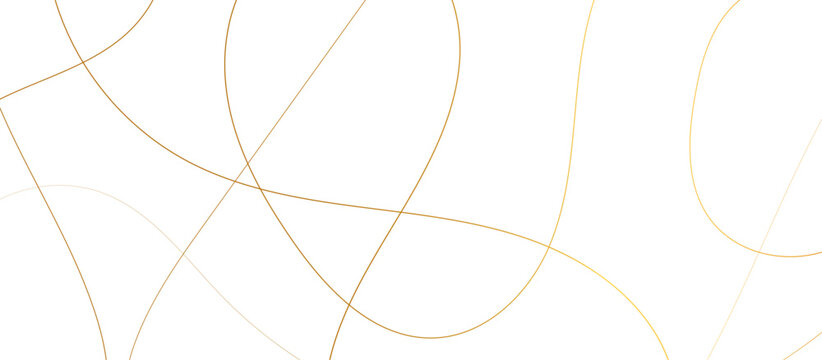 Abstract background golden strokes curved lines digital art simple threads on blank background 