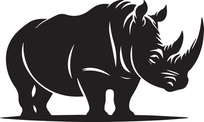 rhino silhouettes design vector art illustration © Mohaiminul