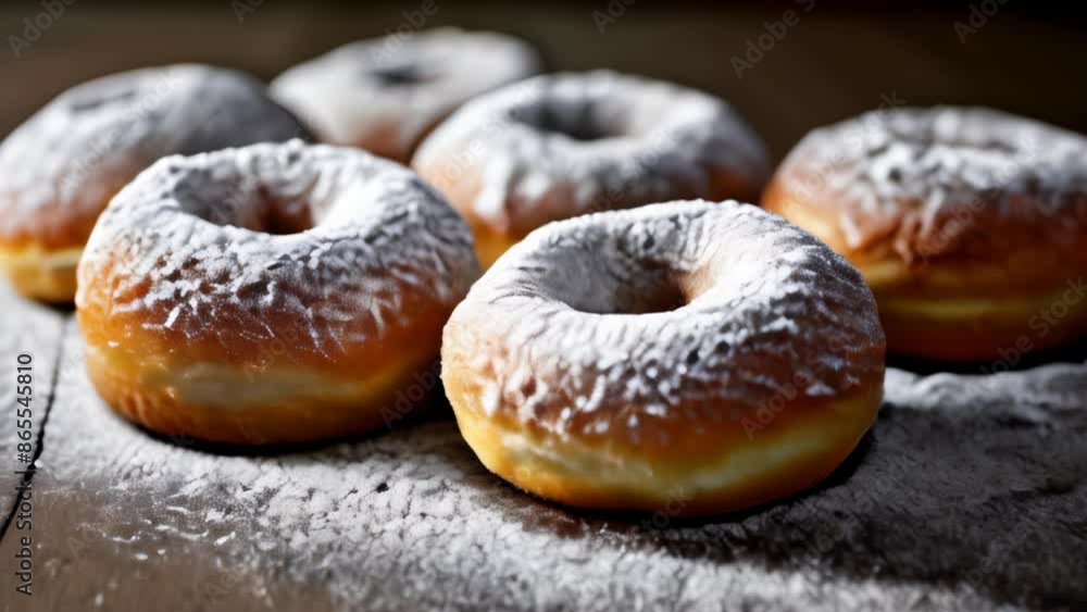 Canvas Prints  Sweet indulgence  A trio of powdered sugarcoated pastries