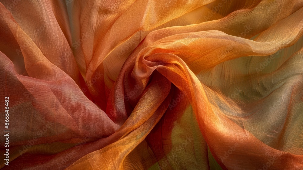 Poster A unique perspective captured as the fabric unfurls and expands almost taking on a life of its own in the studio setting.