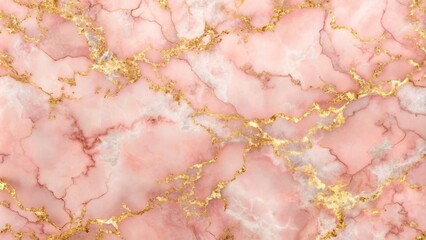 Pink Marble Texture with Golden Veins - Seamless Pattern Background