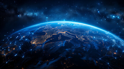 Earth Network From Space Over Europe