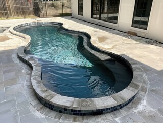Complete pool replastering with tiling