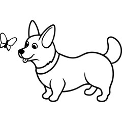 Corgi dog breed coloring page