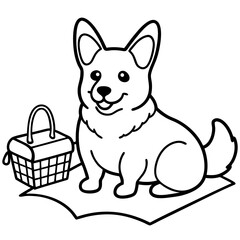 Corgi dog breed coloring page