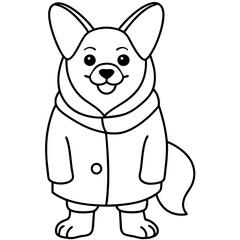 Corgi dog breed coloring page