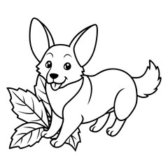 Corgi dog breed coloring page