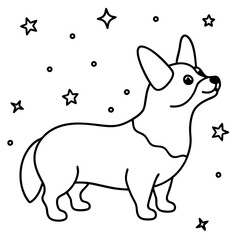 Corgi dog breed coloring page