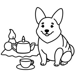 Corgi dog breed coloring page