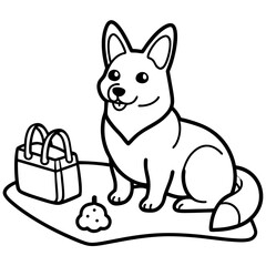 Corgi dog breed coloring page