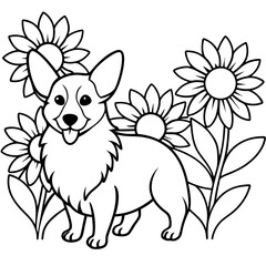 Corgi dog breed coloring page