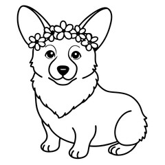 Corgi dog breed coloring page