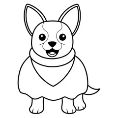 Obraz premium Corgi dog breed coloring page
