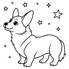 Corgi dog breed coloring page
