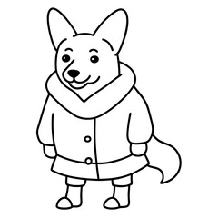 Corgi dog breed coloring page