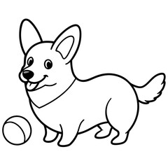 Corgi dog breed coloring page