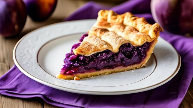  Deliciously tempting slice of pie ready to be savored
