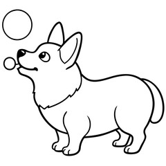 Corgi dog breed coloring page