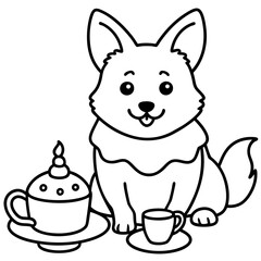 Corgi dog breed coloring page