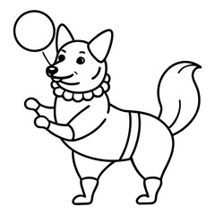 Corgi dog breed coloring page