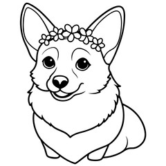 Corgi dog breed coloring page