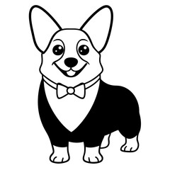 Corgi dog breed coloring page