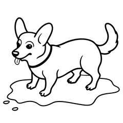 Corgi dog breed coloring page