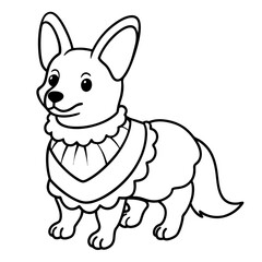 Corgi dog breed coloring page